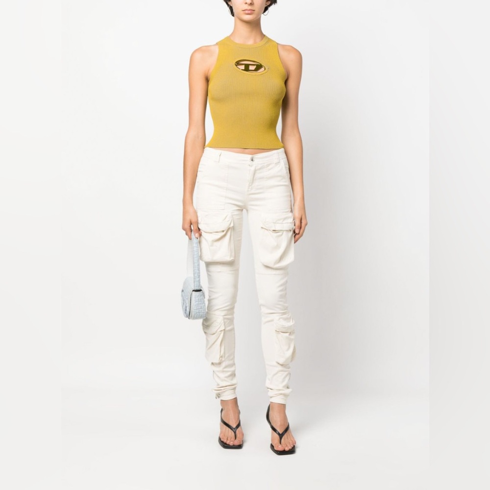 NWT DIESEL P-Lan Slim Fit Cargo Pants Cream Size 27
